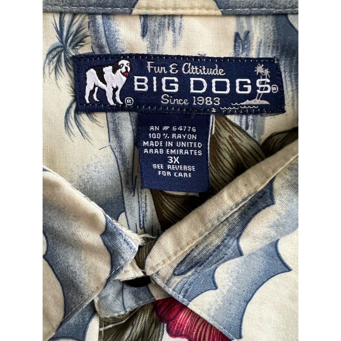 Vintage Big Dog Buttton up casual shirt Hawaiian