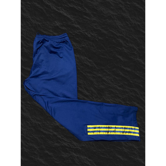 Blue yellow stripes Adidas button joggers y2k